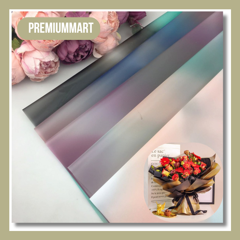

20 LEMBAR Flower Wrapping Paper Gradient Double Line Kertas Buket Bunga Gradasi Color Florist KB116
