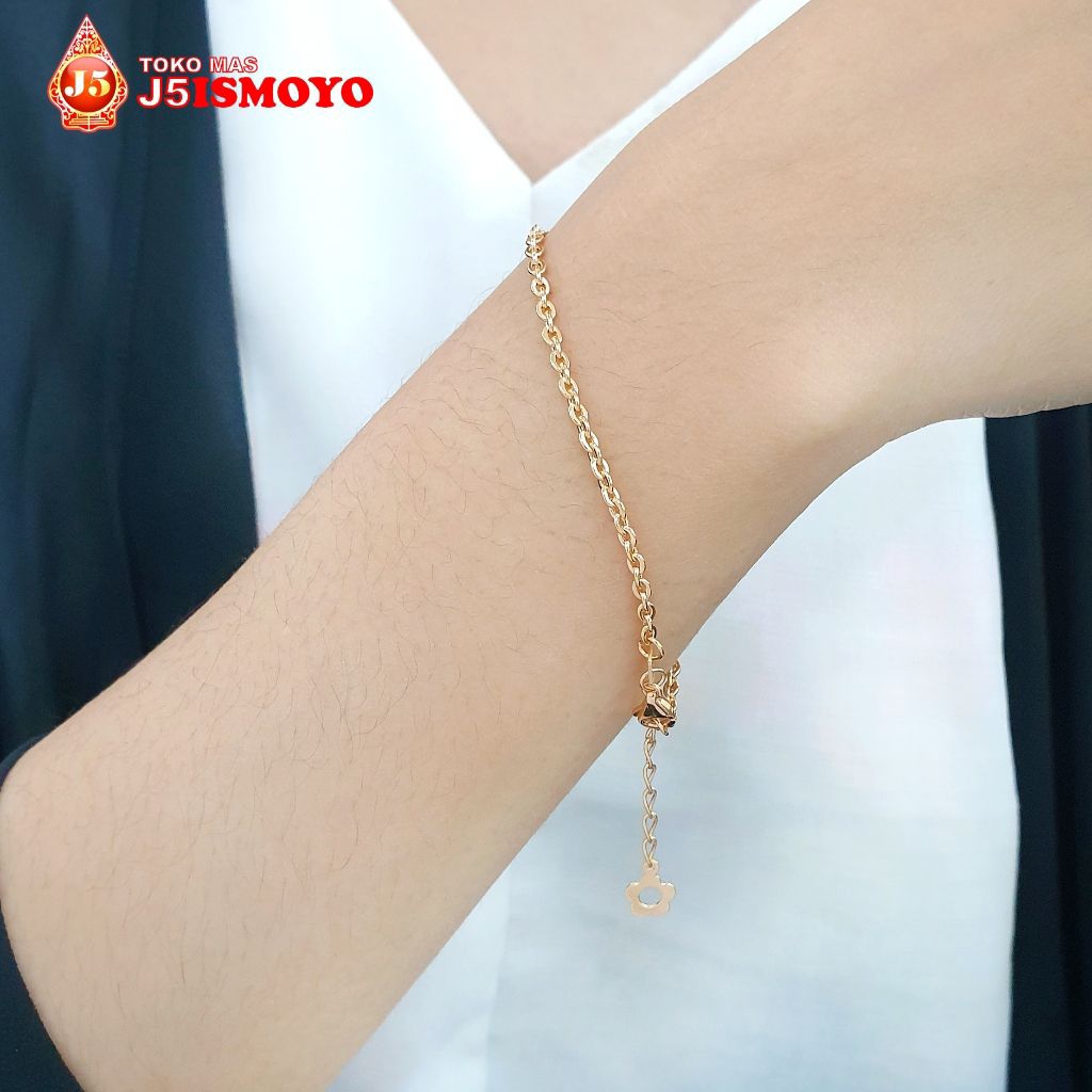 Gelang Emas Rantai Polos Fancy J5 Ismoyo