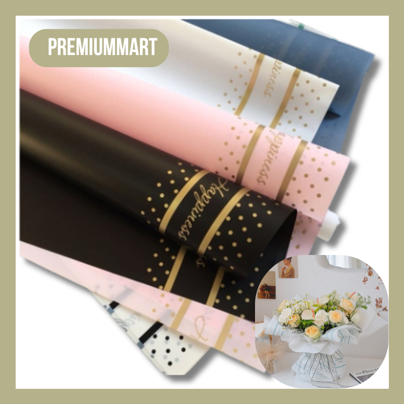 

Flower Wrapping Paper Cellophane Kertas Buket Bunga Happiness Florist KB119