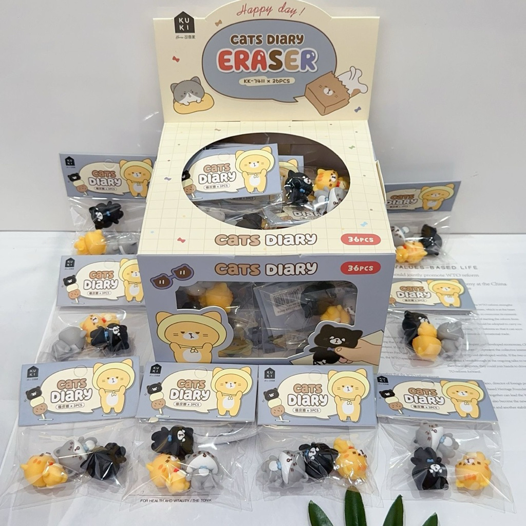 

Penghapus bentuk kucing mini isi 3pcs