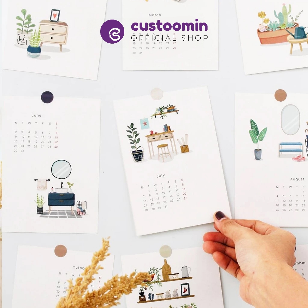 

Kalender 2025 Estetik #Model Tempel (Ukuran A6 10,5x14,8 cm) - Kalender Dekorasi | Custoom.in