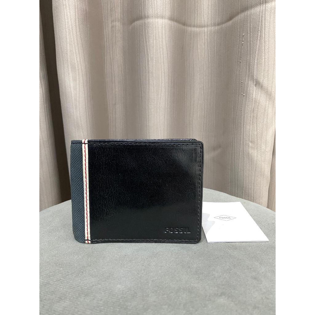 Dompet Cowok Fossil Elgin Bifold Flap Id Black NEW