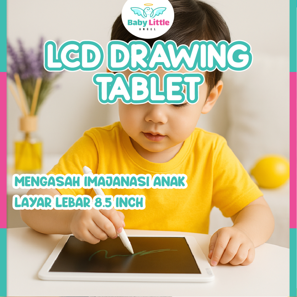 LCD TABLET DINO KARAKTER EDUKASI ANAK / DRAWING WRITING TABLET Belajar Sekolah / Papan Tulis Digital