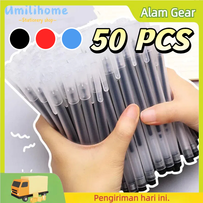 

Pena Gel 50pcs Pulpen Tinta Hitam Merah Biru 0 5mm Kapasitas Besar Murah Simple Alat Tulis Sekolah Kantor Stationery