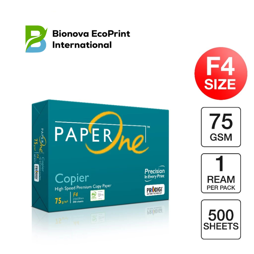 

PaperOne Kertas F4 75gr Copier 1 Rim (500 lembar) Kertas HVS F4 Kertas Fotocopy