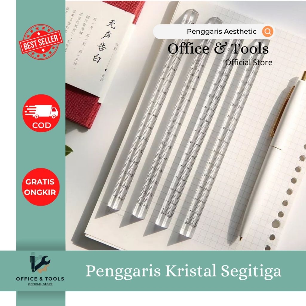 

Penggaris Triangle Aesthetic Bening Kristal Segitiga Alat Tulis Estetik Office & Tools