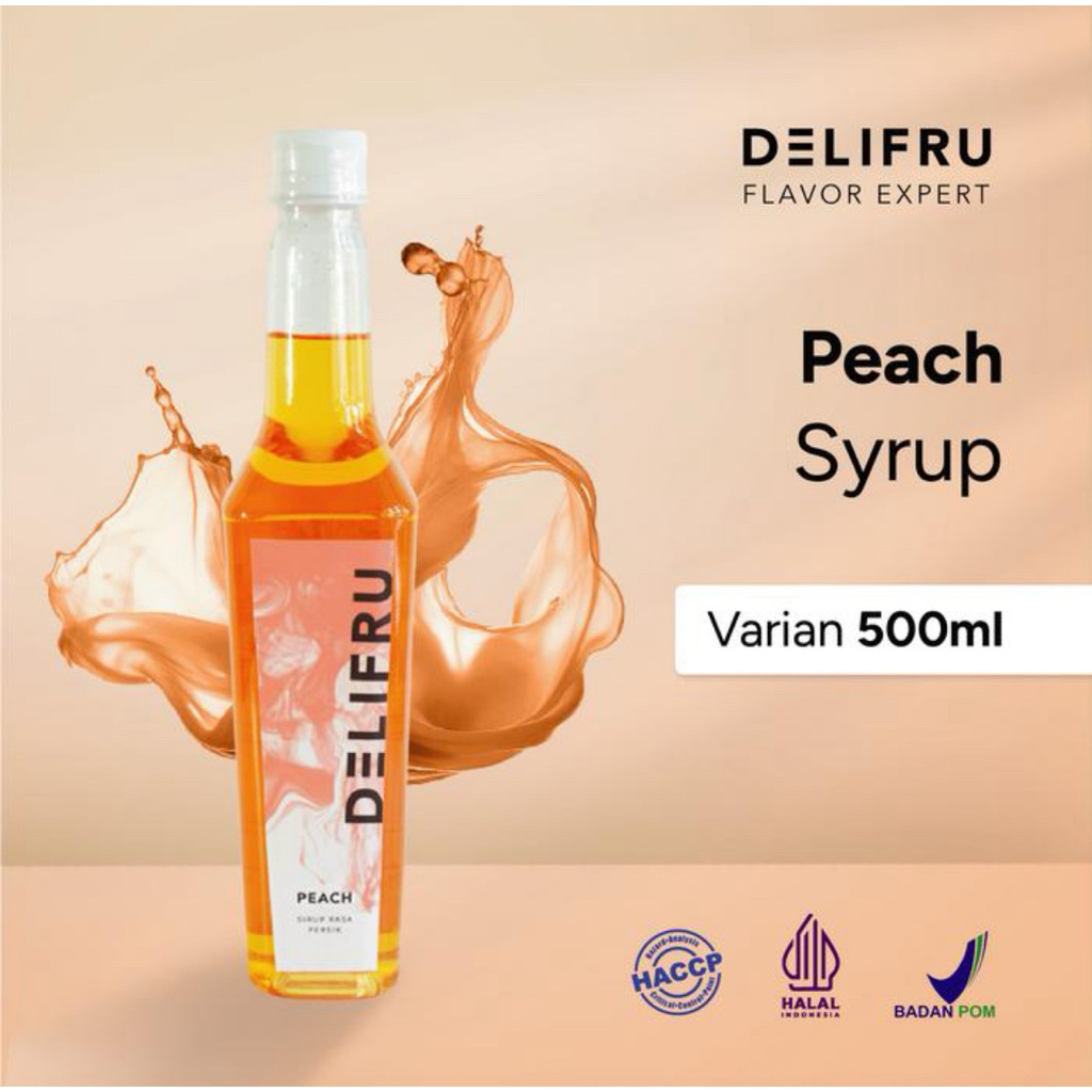 

Syrup PEACH Delifru 500ml Sirup Rasa Buah Persik Flavor