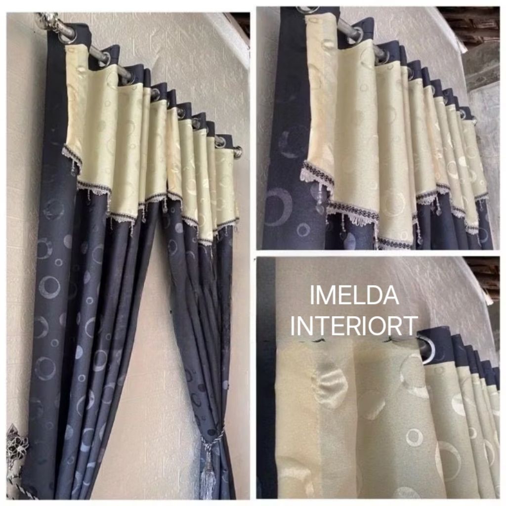 GORDEN SMOKRING PONI TEMPEL RENDA KRISTAL MOTIF POLKADOT -TIRAI JENDELA & PINTU