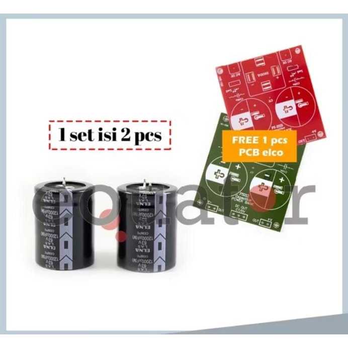 Kapasitor / Capacitor Elco ELNA 12000uF / 63V (1 set isi 2 pcs)