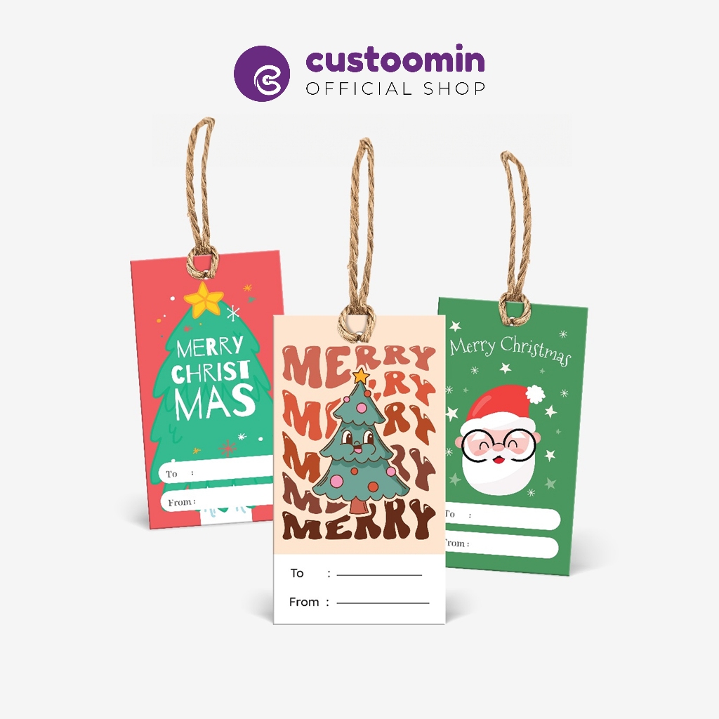 

Custoom.in - Hangtag Bentuk Kotak (Ukuran 5x 9cm) Edisi Christmas - Aesthetic Tag - Label Lucu