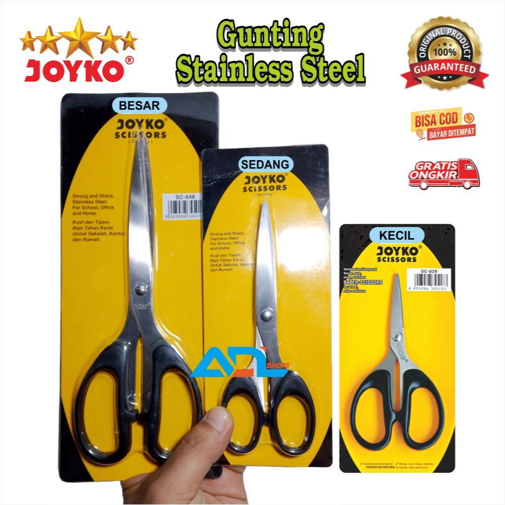 

Joyko Gunting Joyko Kecil SC 828 / Gunting Sedang SC 838 / Gunting Besar SC848 Joyko Big Scissor