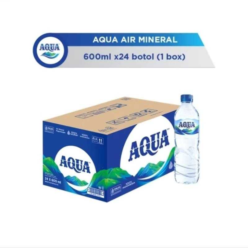 

Aqua Botol 600ml (1 karton isi 24 botol) Air Mineral - INSTANT