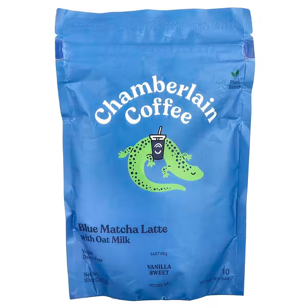 

Chamberlain Coffee, Blue Matcha Latte with Oat Milk, 10 oz (283 g)