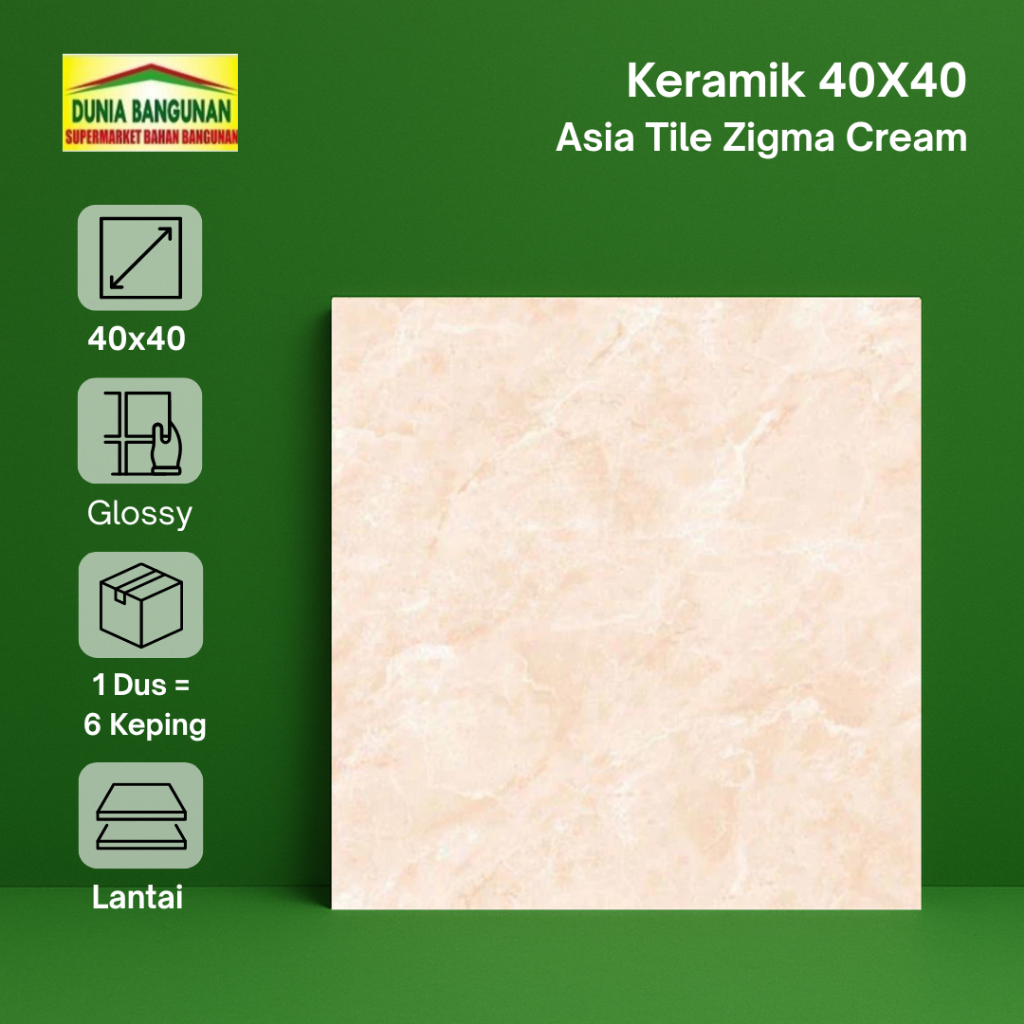 Keramik 40x40 Lantai Asia Tile Zigma Cream Keramik Lantai Marble Cream Keramik Glossy