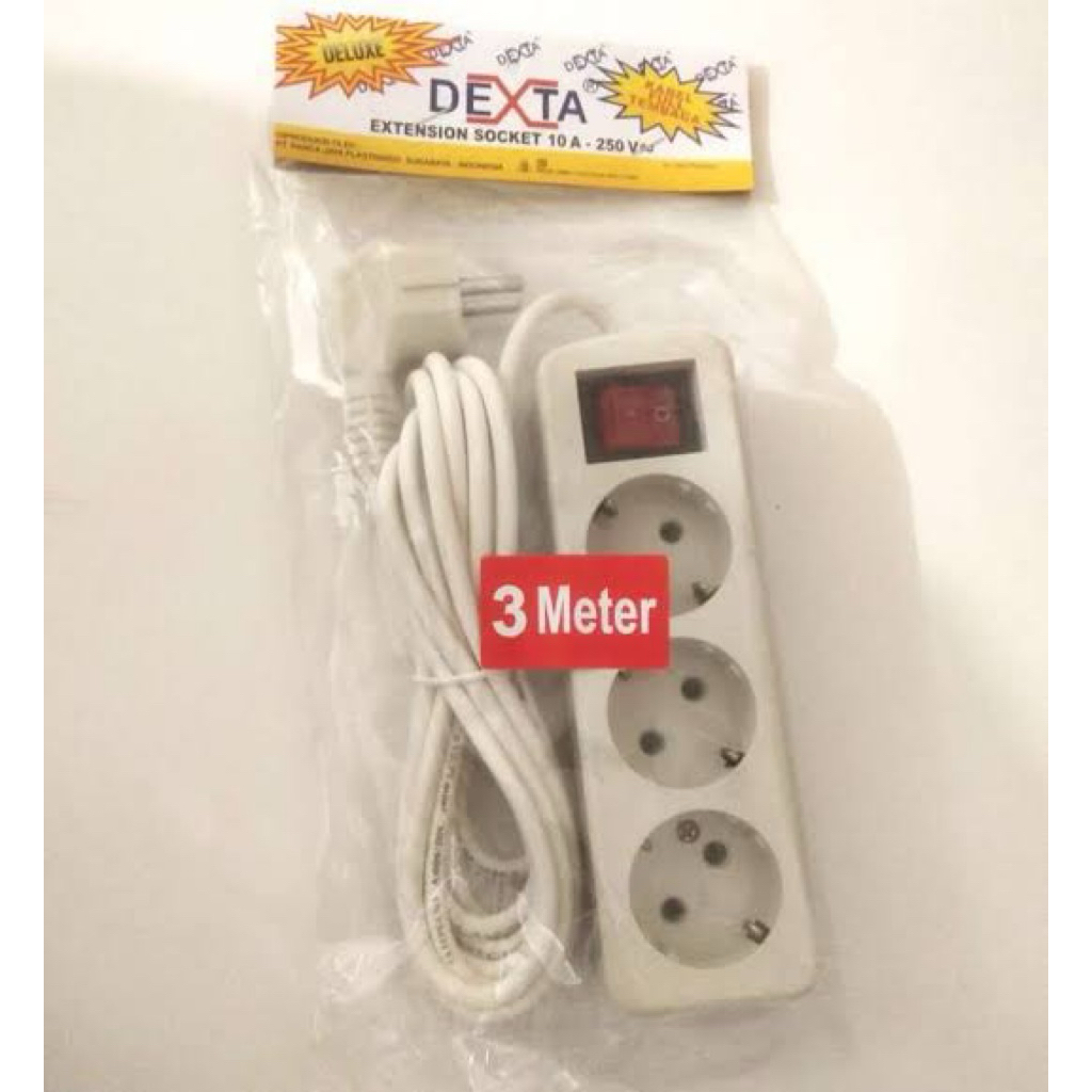Stopkontak Dexta 3 Lubang + Kabel