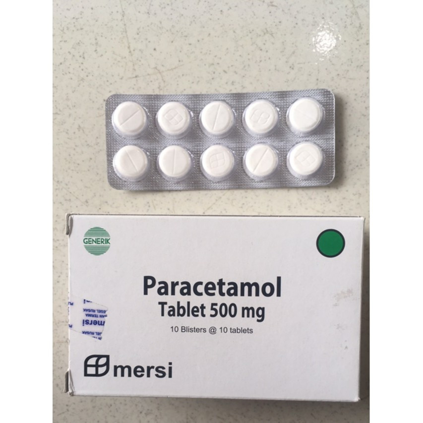 PARACETAMOL 500MG 1 STRIP 10 TABLET(Mersi) / Parasetamol 500mg