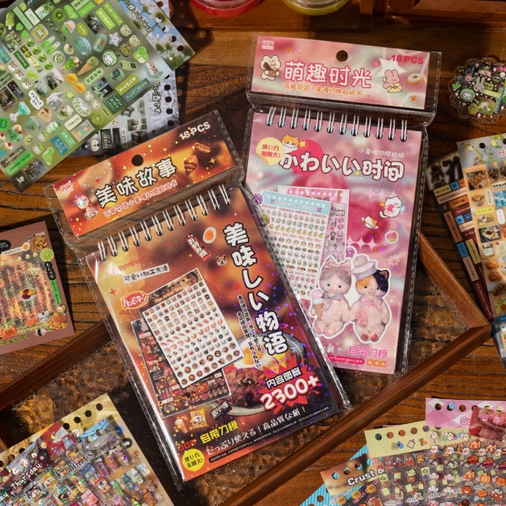 

[WindHeart] 18 lembar Sticker Book cute sundries series style material handbook 22592