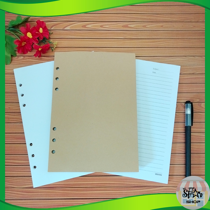 

50 Lembar Isi Ulang Kertas A5 Refill Notebook Buku Binder Kertas Tulis Ring 6