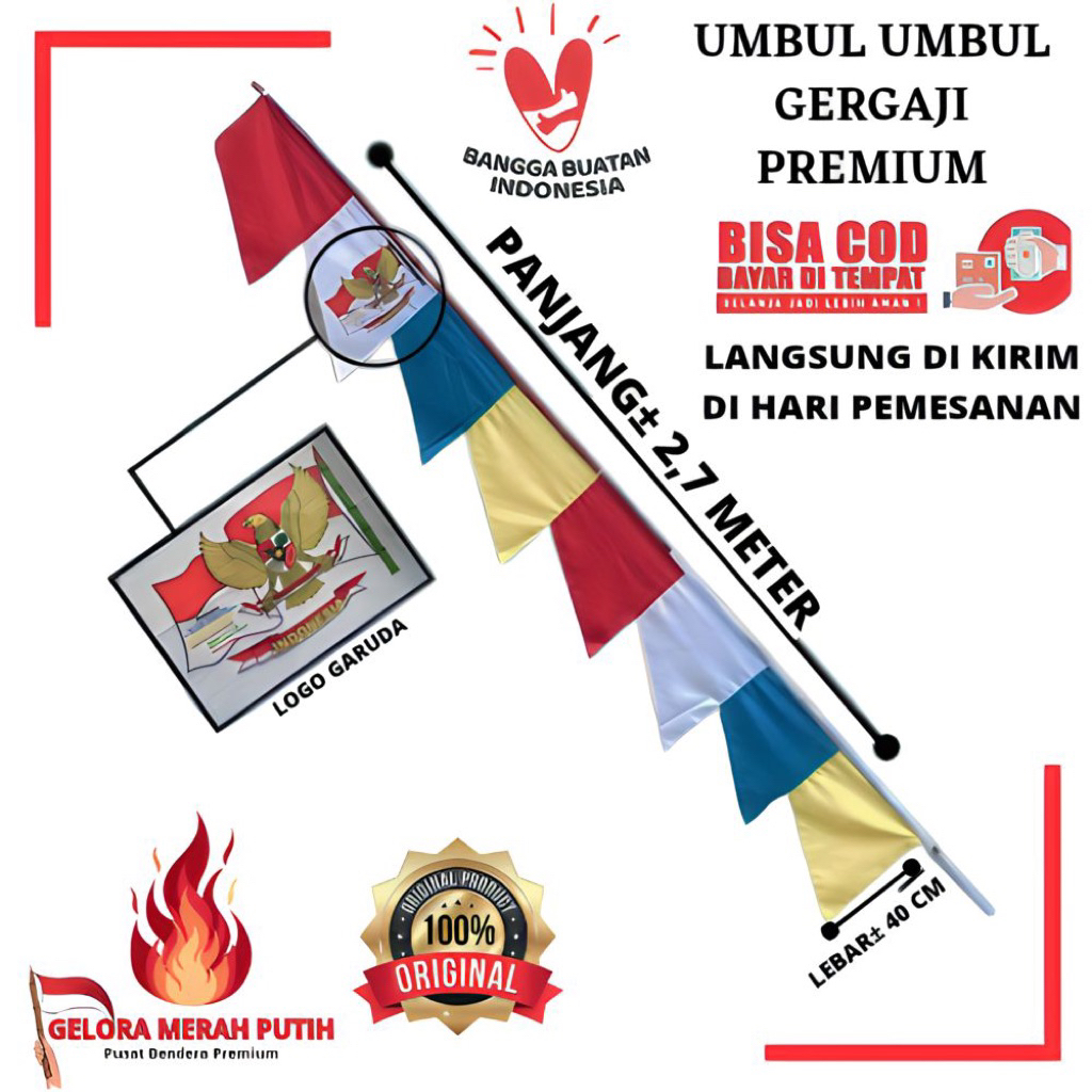 Per Kodi Bendera Umul Umul Kemerdekaan isi 20 pcs