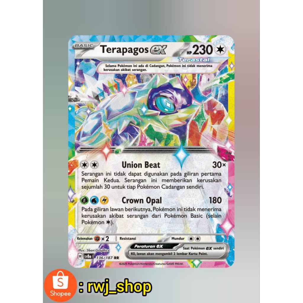 Pokemon TCG Indonesia - Terapagos ex RR sv8a 136/187