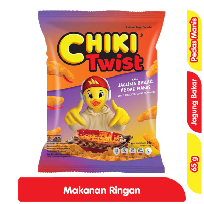 

Chiki Twist Makanan Ringan Jagung Bakar Pedas Manis 65 g
