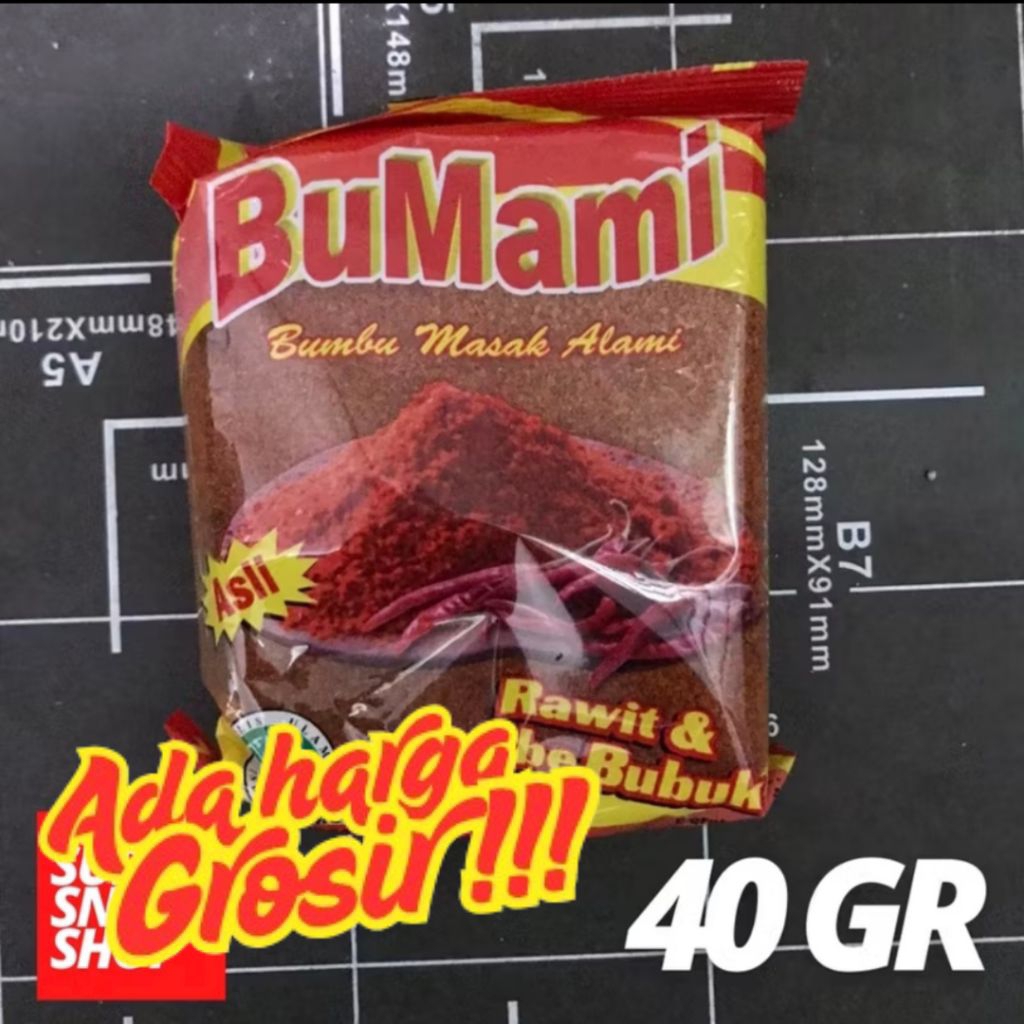 

BUMBU TABUR INSTANT / CABE BUBUK / CABAIBUBUK / CABAI / CABE / CABEBUBUK SUPER PEDAS BUMAMI 40 GR