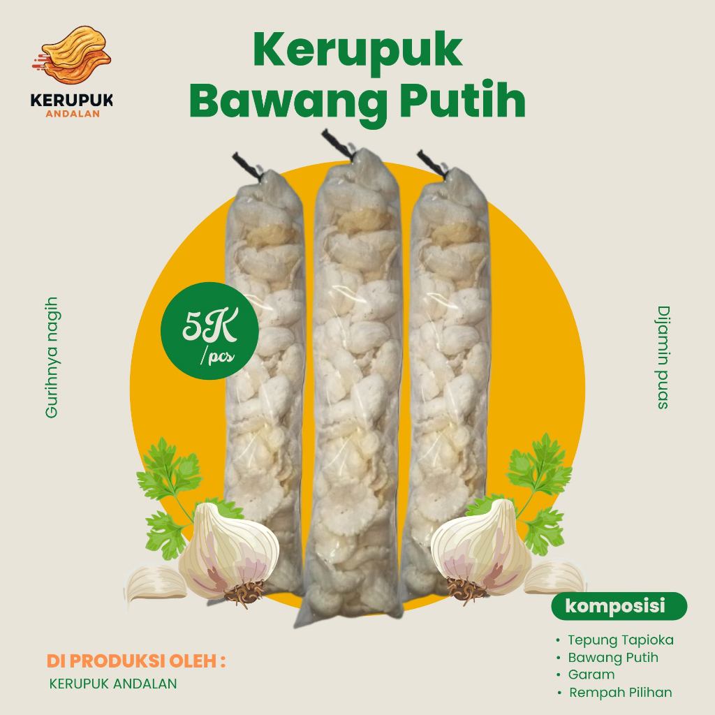 

Kerupuk Bawang Putih Viral - Rasa Gurih Nagih Dijamin Puas!