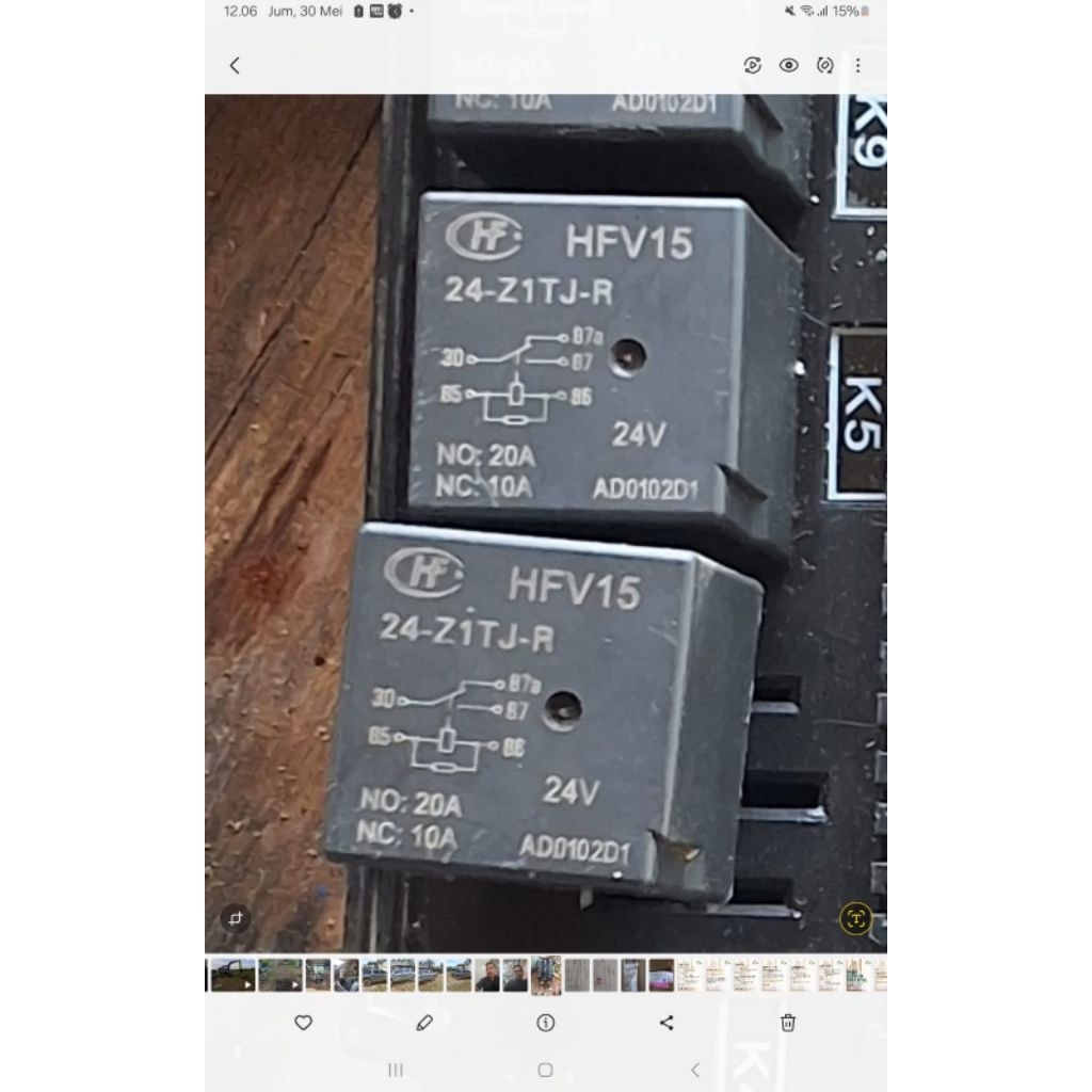 Relay Merek Bosche 24V Kaki 5 excavator Zoomlion ZE135