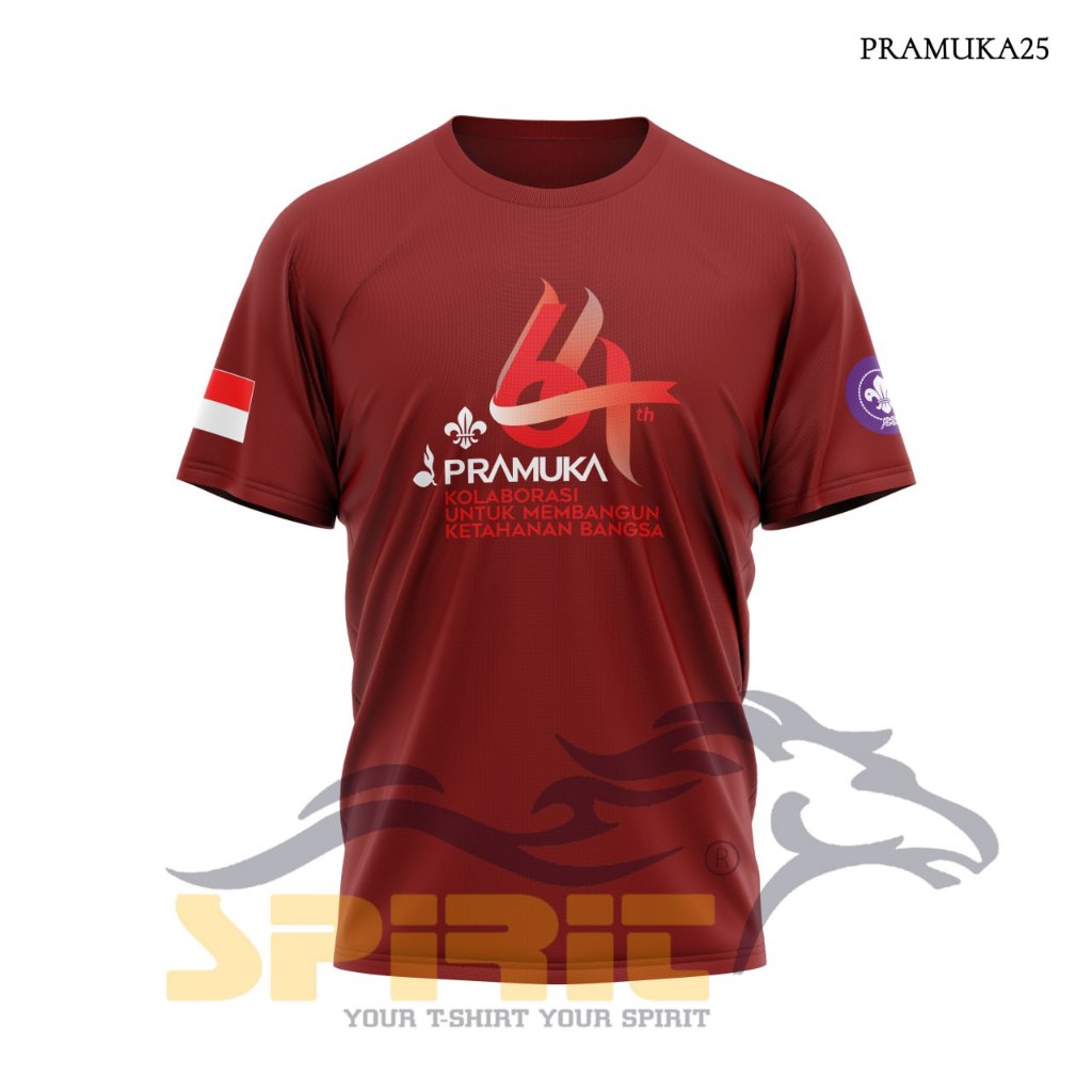 Kaos Memperingati Hari Pramuka Nasional Salam Pramuka 14 Agustus 2025 Katun 24s Lengan Pendek Jumbo