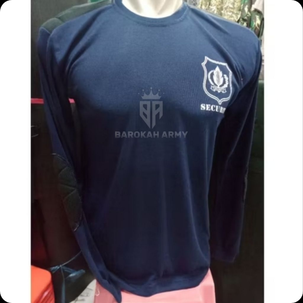 KAOS SECURITY LENGAN PANJANG SABLON BIRU DONGKER