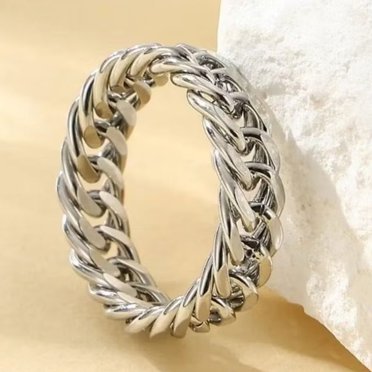 CINCIN PRIA WANITA RANTAI TITANIUM ORIGINAL ANTI KARAT