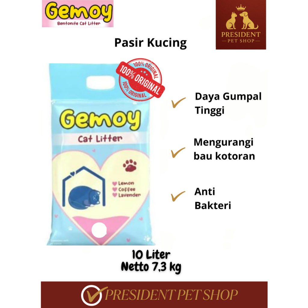 Pasir Gemoy 10 Liter - Pasir Kucing Wangi - Pasir Gumpal Kucing Wangi