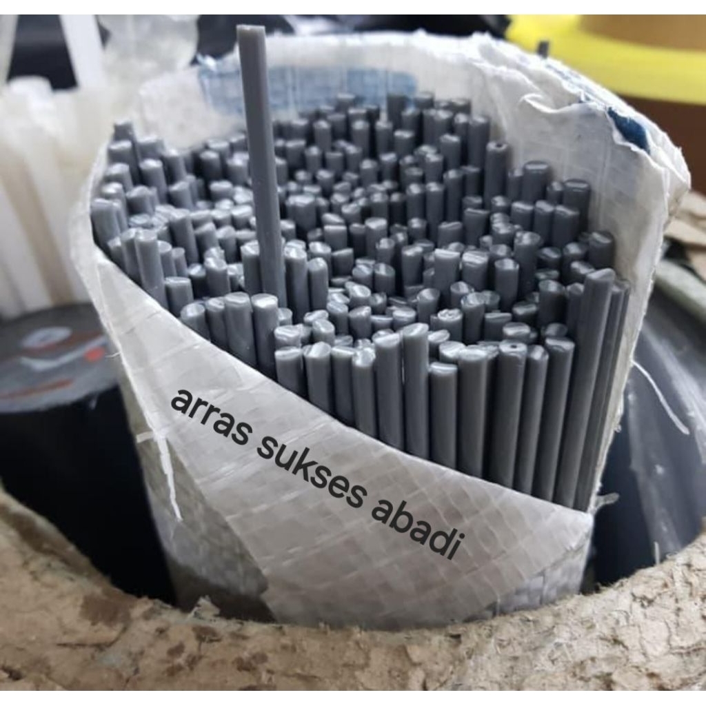 kawat las pvc abu single ecer satuan / pvc welding rod