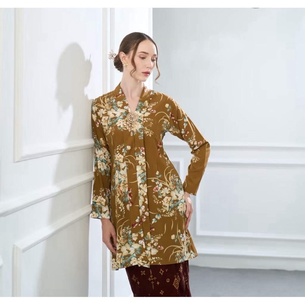 Kebaya Kartini Mustard/ Kebaya Kartini Hijab Jumbo Bigsize/Seragam Bridesmaid Jawa