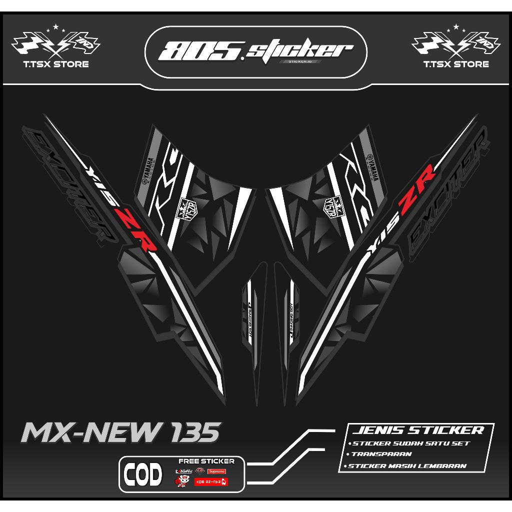 STRIPING TRANSPARAN JUPITER MX 135/STIKER VARIASI MX 135 NEW/STRIPING MOTOR MX 135 NEW TRANSPARAN KE