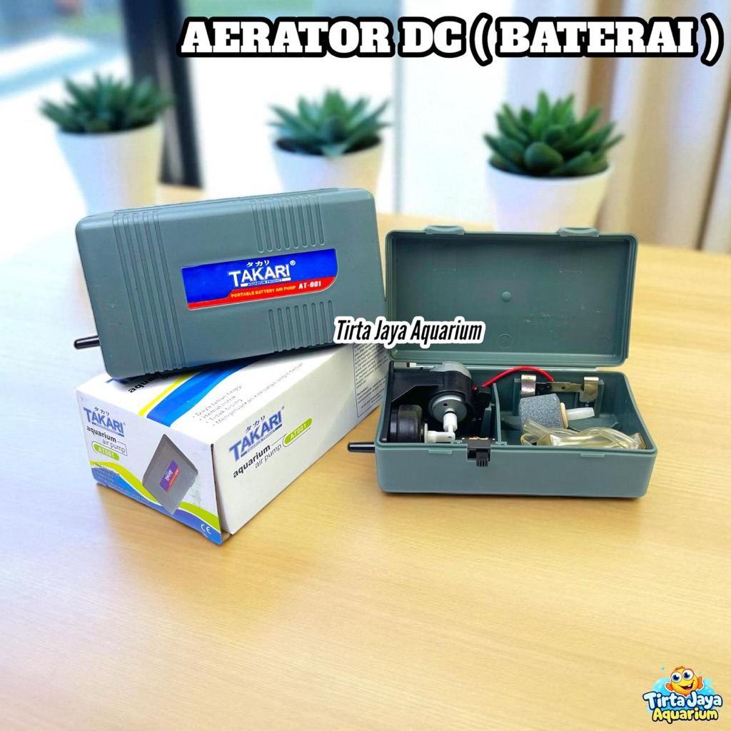 MESIN AERATOR AQUARIUM DC BATERAI TAKARI 001 PORTABLE