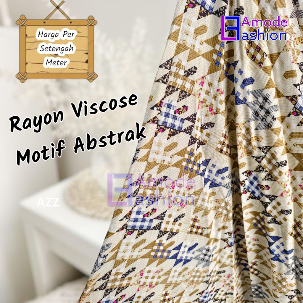 Kain Rayon Viscose Motif Abstrak