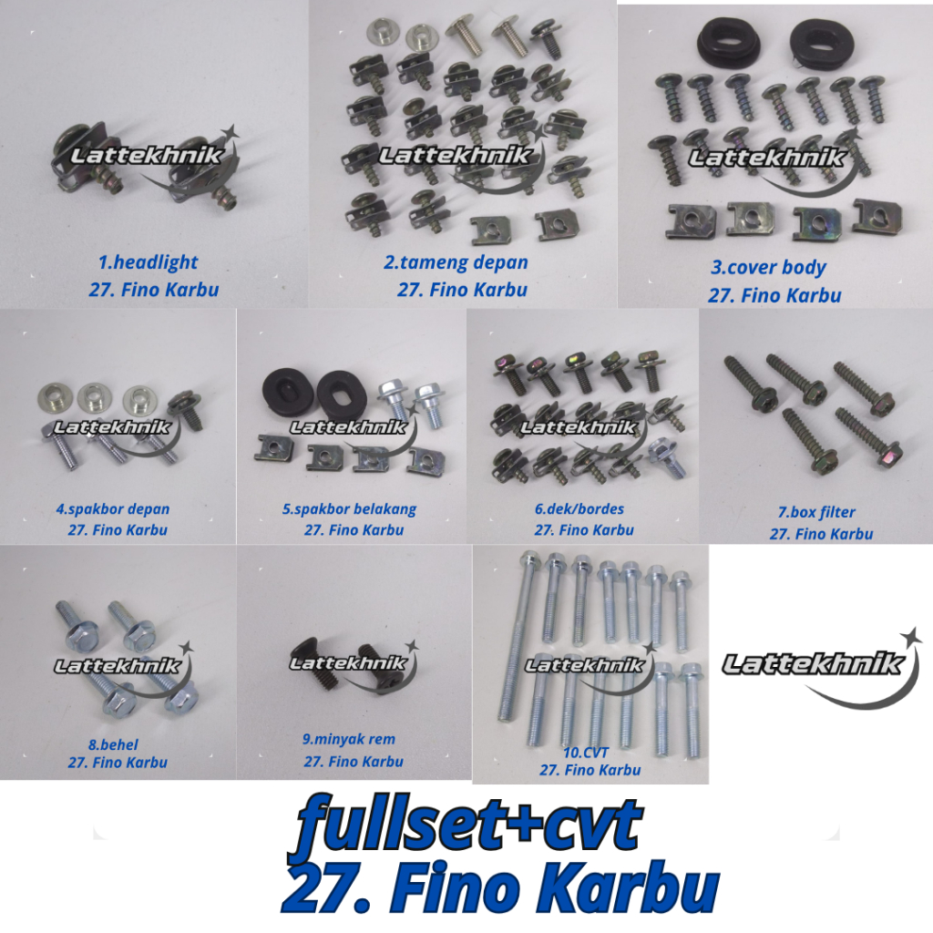C27 Fino Karbu Baut Lengkap Full Set Body Yamaha Fino Karbu