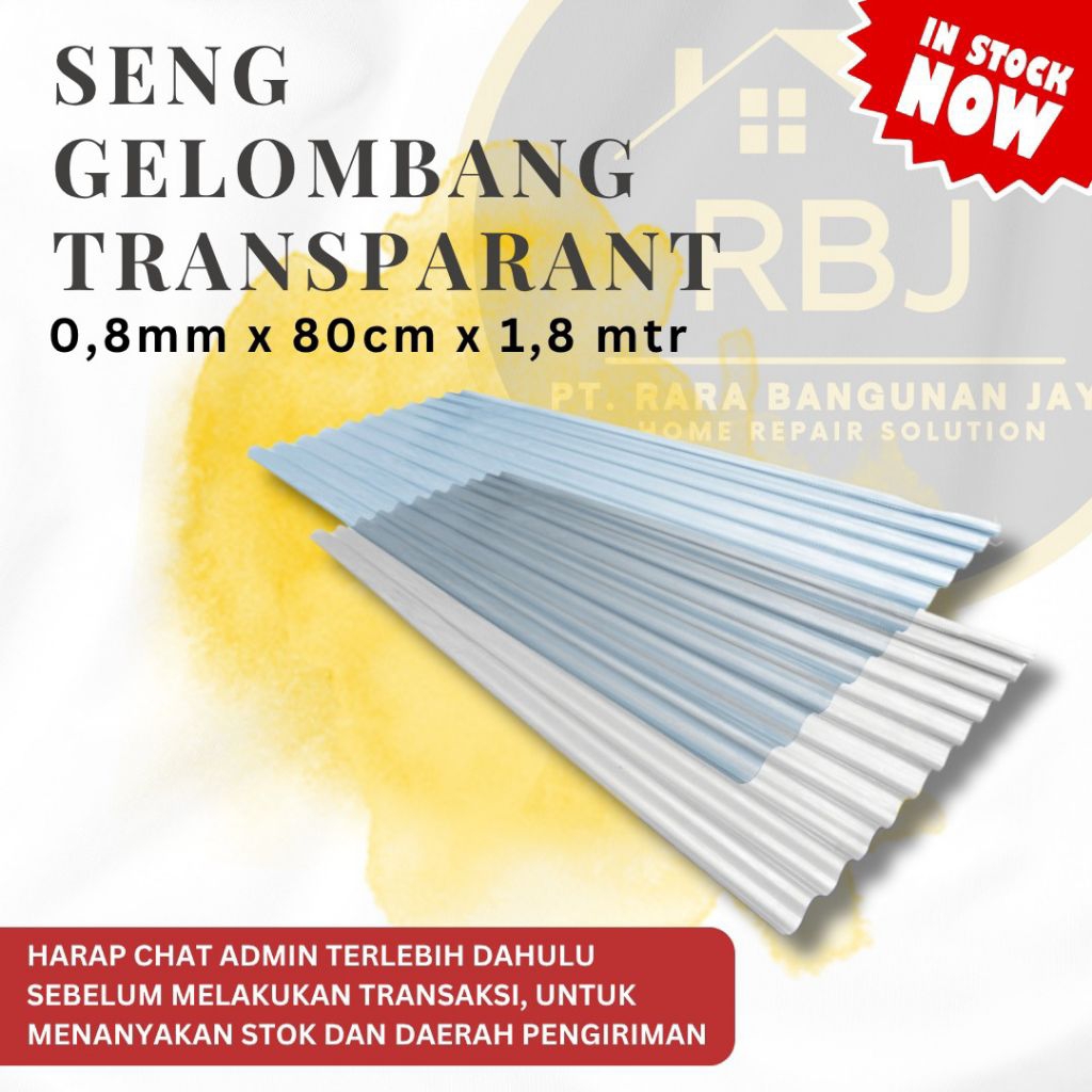 ATAP GELOMBANG TRANSPARAN/ ATAP PLASTIK BENING/CLEAR