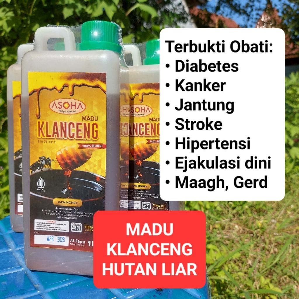 

ASOHA Madu Asli Murni Klanceng Hutan Liar 1kg | Madu Kelulut Hutan Liar | Madu Trigona Hutan Liar
