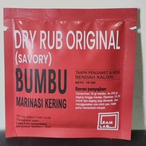 

Lean Lab Bumbu Marinasi Dry Rub Rasa Original Kemasan Sachet 10gr
