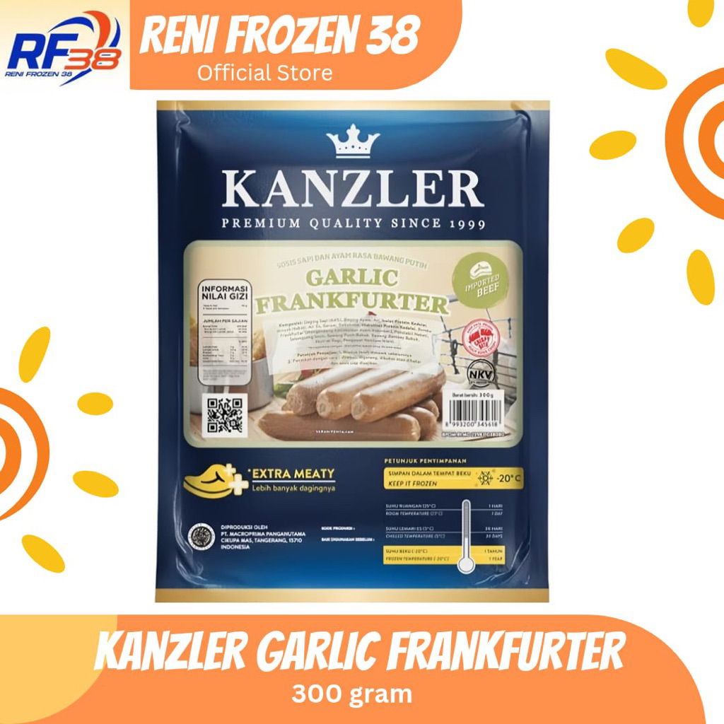 

Kanzler Garlic Frankfurter 300 gram / Frozen Food / Reni Frozen 38