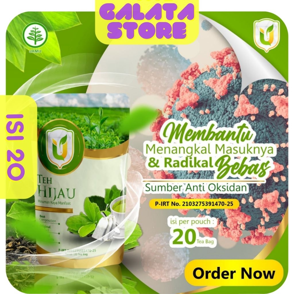 

TEH HIJAU USYBAH ISI 20 KANTONG Membantu Menangkal Radikal Bebas