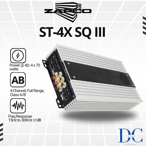 Power Amplifier Zapco ST-4XP SQ III - 4-Channel - Class AB - Amplifier Mobil - Audio Mobil - 100% Or