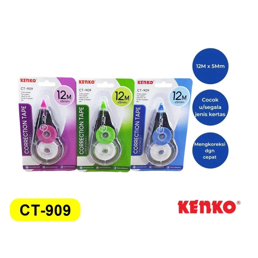 

(LIVE) Correction Tape Kenko CT-909 2
