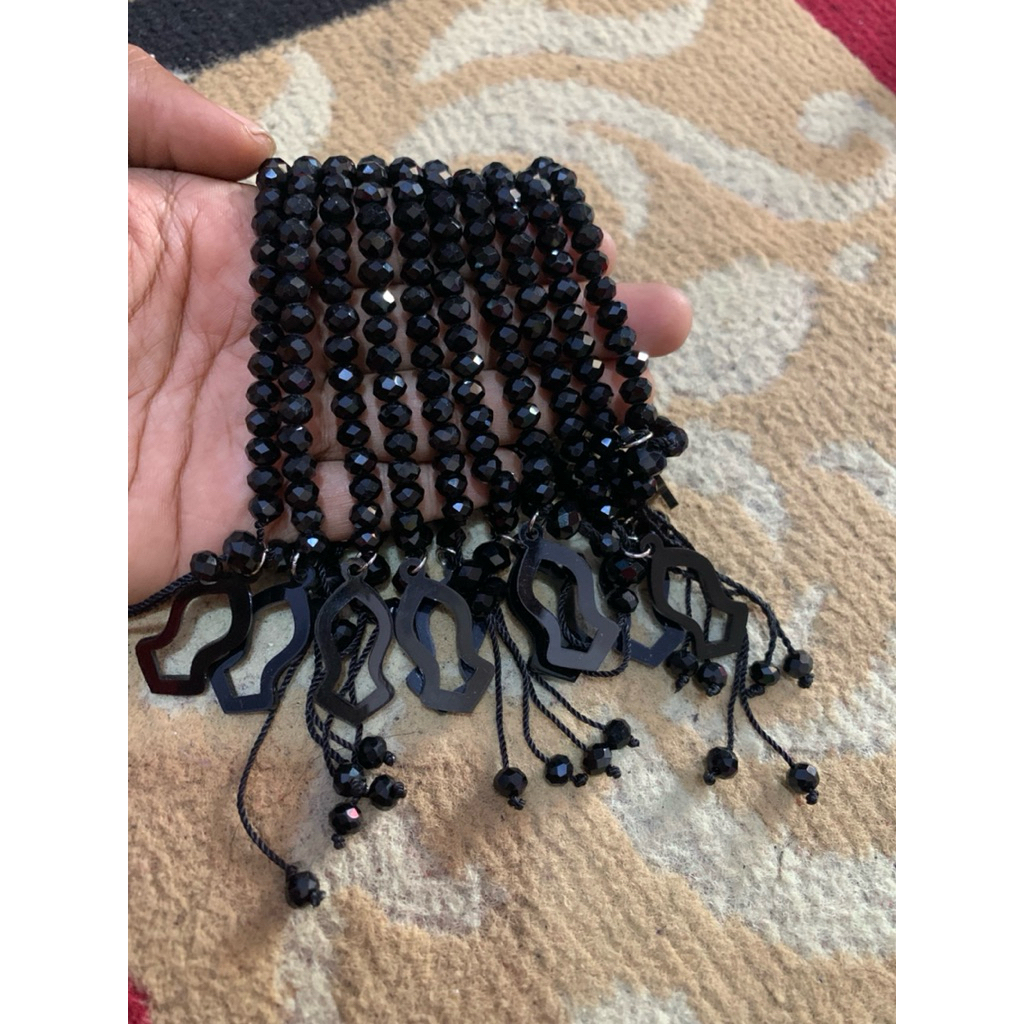 paket murah grosir 10pcs bonus 1 pcs Gelang kristal terompah hitam