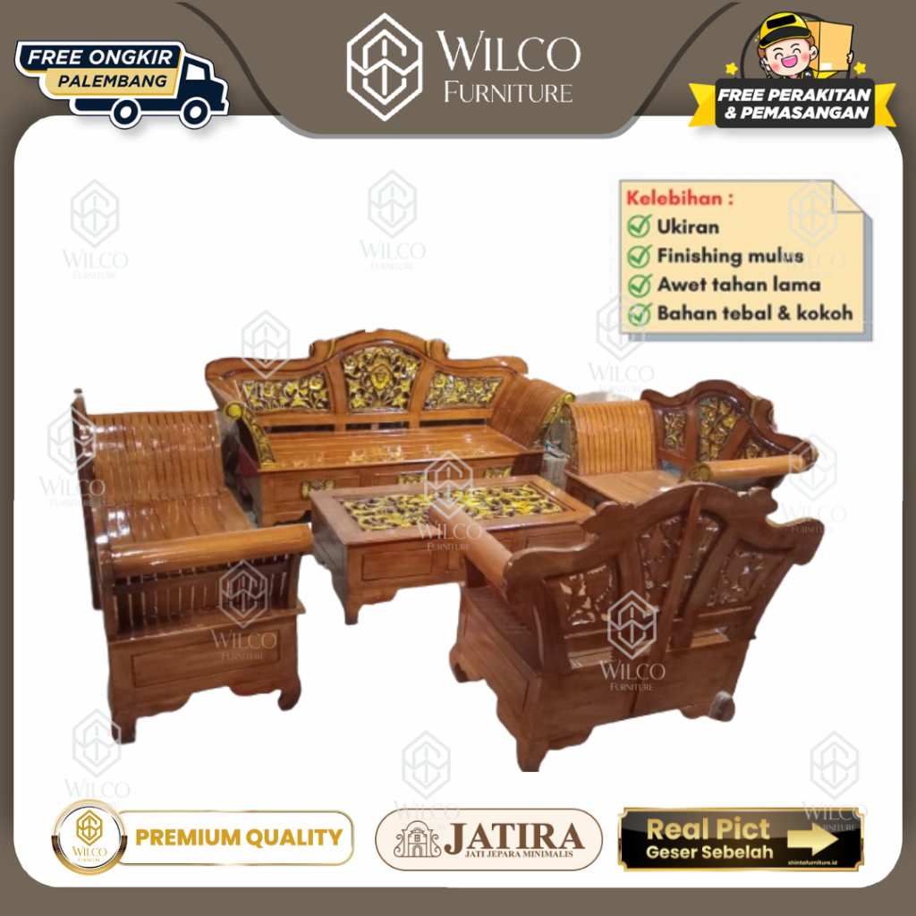 Kursi Tamu Jati 3111 Kerang Madura | Sofa Kursi Kayu Jati Jepara JATIRA Minimalis Murah Palembang