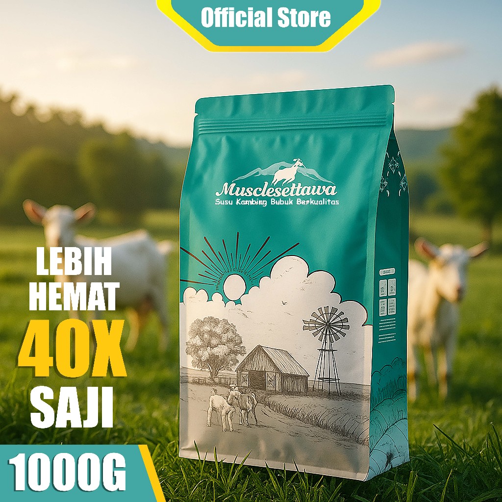 

Musclesettawa Susu Kambing Bubuk Premium 1Kg tinggi protein