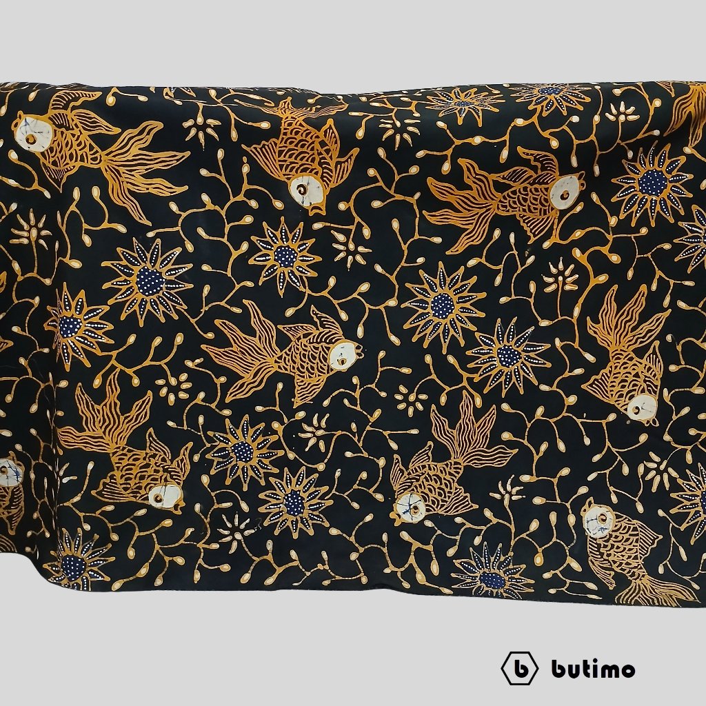 Kain Batik Motif Ikan Koi Bahan Katun Primis 2,5 X 1,15 Meter