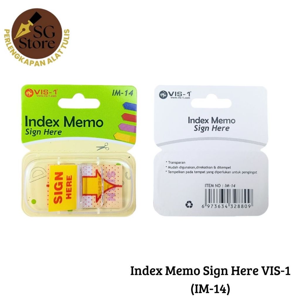 

Index Memo Aestetic IM-14 / Post It Sign Here / Penanda Kertas
